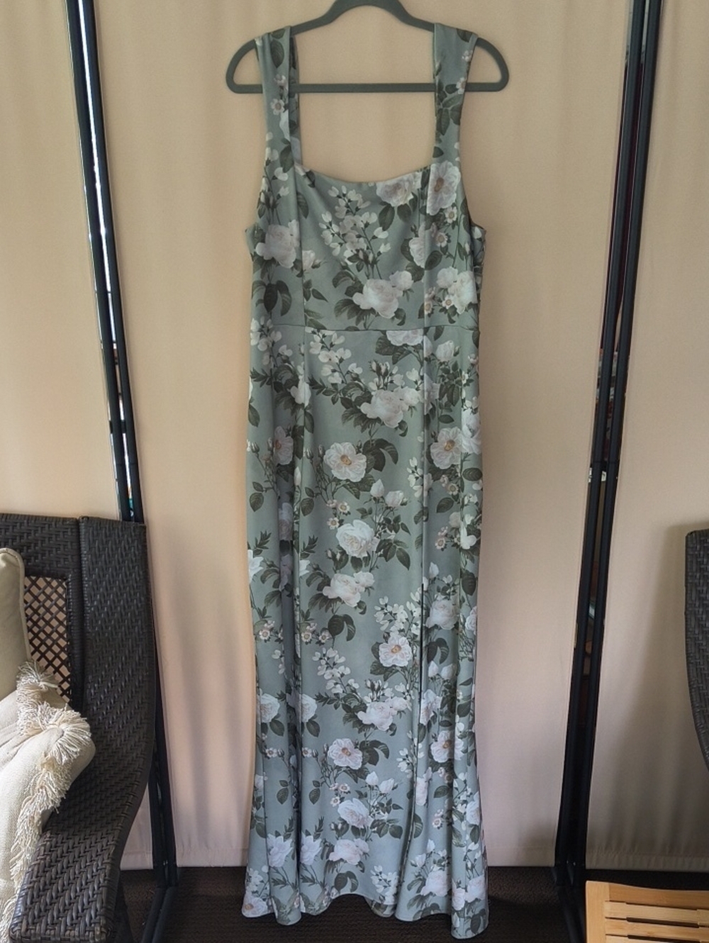 Show Me Your MuMu Sage Green Floral Maxi Dress Size XXL